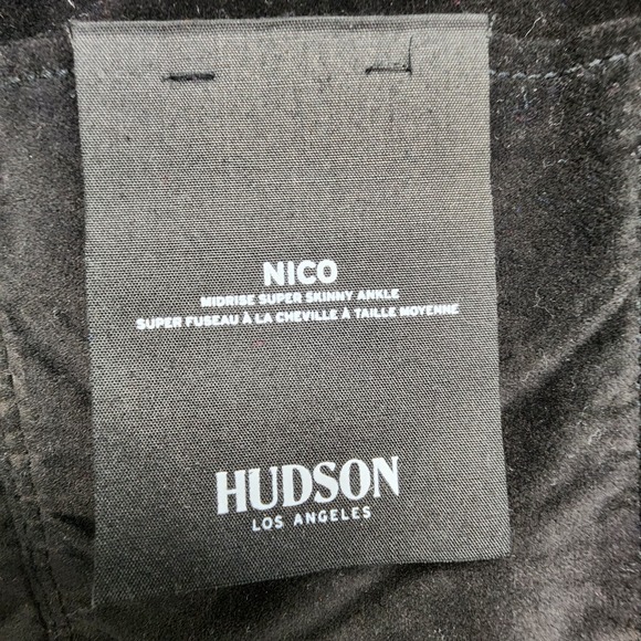 Hudson Nico Super Skinny Pant Womens 27 Black Velvet Ombre Ankle $215 NEW w/ Tag - Picture 10 of 16